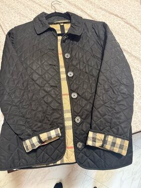 Burberry Brit Black Quilted Jacket with Tan Lining